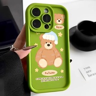 Good case 🔥ส่งจากไทยใน24ชม.🔥เคสไอโฟน11 CUTE BEAR New Straight Edge Phone case For IPhone 11 14 7Plus XR X 12 13 Pro Max 15PRO MAX 14 7 8 6s 6 Plus XS Max SE 2020 Simple Solid Candy Color Matte Liquid Silicone Phone Case