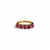 Total 1.5Ct Burma Unheated Ruby and Diamond Ring in 18K Yellow Gold