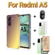 4in1 Redmi A5 Gradient color Phone Case for Redmi A3 A3X A3 Pro A4 Ceramic film Screen Protector and