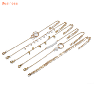 BI 6Pcs/set Boho Bracelet Set Women Tassels Leaves Circular Chains Bangle Jewelry