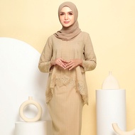 Baju Kurung Moden Kebaya lace ironless Baju Raya 2023 Plain Pleated Set Top Elastic Waist Skirt plus Size baju Muslimah