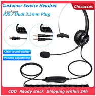 ChicAcces H300 Customer Service Headset Lossless Noise Reduction Breathable 35mm RJ9 MIC Long Cable Call Center Headphone for Telemarketing