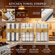 CK Decor Kitchen Tools Blue White Striped Table Cloth Simple Style Cotton Linen Cover Cloth Coaster 
