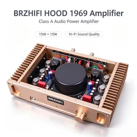 BRZHIFI Audio Class A Hood 1969 Audio Power Amplifier 15W+15W Hi Fi Amplifier HOOD 1969