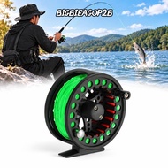 BIGBIEAGOP2B Fly Reel, with Line 2+1 RB Bearings Fly Fishing Reel, Durable 85mm Spool 1:1 Speed Rati
