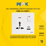 BIG SWITCH SOCKET | 16A UNIVERSAL USB TYPE C | MODERN | PEAK