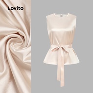 (New) Lovito Elegant Top Simple Spring/summer Apricot Top for Women L150ED448 (New) Lovito Topi Eleg