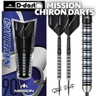 MISSION STEEL TIP DART - 22G/24G/26G CHIRON M1 Electro BLACK BLUE 90% Tungsten Steel Darts (ARROW DA