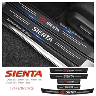 Toyota Sienta Car Door Sill Sticker Anti-Scratch Carbon Fiber leather Sticker Trunk Protector Stickers For Sienta G2 XP170 G3 XP210 2015-2023 Accessories
