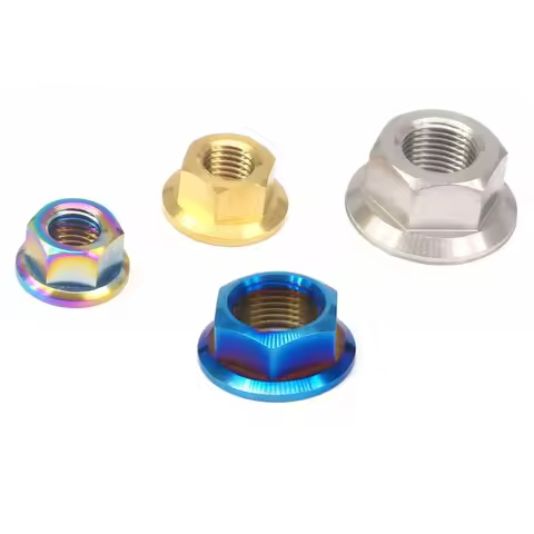 M5x0.8 M6x1 M8x1.25 M10x1 M12x1.5 M14x1 M16x1.5 M18x1.5 GR5 Titanium Alloy Hex Screw Nuts With Flang