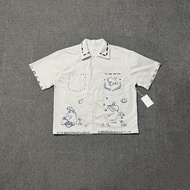 Aime Leon Dore Lesvos Cropped Camp Shirt Mediterranean Style Vacation Short Sleeve Womens Casual Cot