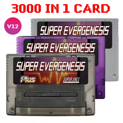 Super EVERGENESIS SNES SFC V12 3000 in 1 Game card with 8G TF Card for Super Famicom 16-Bit JPN/EU/U