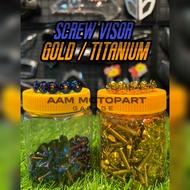 SCREW M5 ( 1 BIJI ) VISOR SCREW COLOUR GOLD / TITANIUM SIZE 8 SCREW VISOR ALLOY M5 SCREW VISOR SCREW