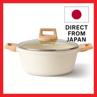CAROTE Nonstick Cooking Pot Marble Coated Casserole with Glass Lid PFOA PFOS Free