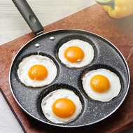 Ada Stok Borong Maifan Stone Non-stick Breakfast Pan Kuali Burger Telur Empat Lubang Kuali Penggoren