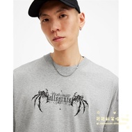 ALL SAINTS New Oversized Black and White Graffiti Printed Cotton Short sleeved T-shirt