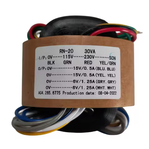 1PC 30VA 30W 15V *2 + 6V *2 R-Core Transformer for preamp DAC amp diy