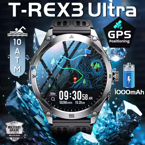 New T-Rex3 Ultra 1000mAh Battery Smart Watch Built in GPS Compass 10ATM Waterproof Sports tracker Ou