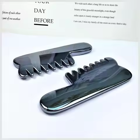 Natural Energy Stone Terahertz Massage Guasha Gua Sha Board Comb Beauty Comb Relieve Head Fatigue Ma