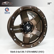 【Installation Available】V51 RAXER OFFROAD WHEELS 18 INCH 18X9.5 6X139.7 ET0 MBRZ READY STOCK SPORT R