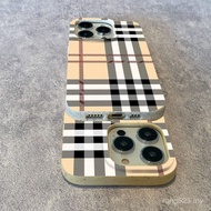 Corak gambar jalur kotak-kotak gaya Korea untuk iPhone 11 12 13 14 15 pro max 14promax 13promax 12pr