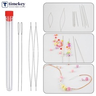 TIMEKEY 6Pcs/Tube Big Eye Beading Needle DIY Bead Bracelet Needle Jewelry Making Easy Thread Sewing 