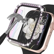 For apple watch case with tempered glass screen protector series SE/6/5/4 40mm 44mm for iwatch case scratch resistant bumper