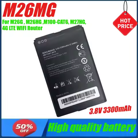 3.8V 3300mAh M26MG Battery Replacement for M26G , M26HG ,M100-CAT6, M27HG,4G LTE WIFI Router Batteri