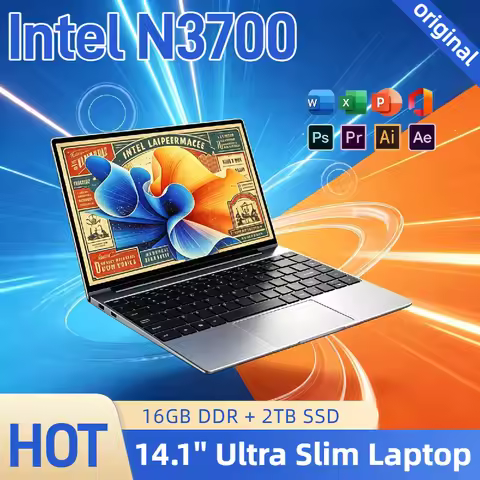 Intel N3700 NEW Ultra Slim 14.1 Laptop 4C4T 1.6 2.4GHz 16GB DDR3L 2TB SSD 1920x1080 Gaming Office St