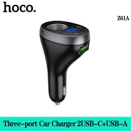 HOCO Z61 Car Charger USB A&USB Type C Fast Charging 5V/3.4A Three-port Cigarette Lighter Car Phone C