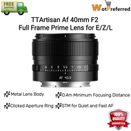 TTArtisan AF 40mm F2 Full-Frame Auto-focus Prime Lens for Sony E Nikon Z