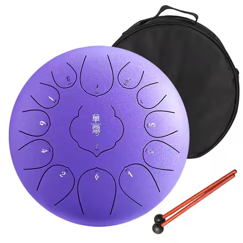 Steel Tongue Drum 13 Notes 12" Musical Instruments Handpan With Drum Accessories Percussion Instrume