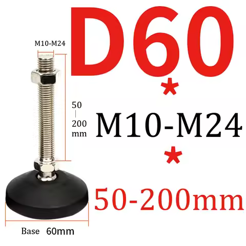 1Pcs M10-M24 Adjustable Lathe Leg Dia 60mm Thread Type Galvanized Screw Foot Pad Levelling Feet Swiv