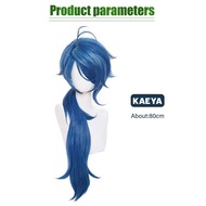 Rambut Palsu Wig Kaeya Cosplay Genshin Impact 80Cm Wig Panjang Biru