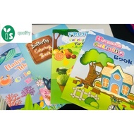 B4 40 PAGES COLOURING BOOK FOR KIDS - UNDERWATER WORLD / HOUSES / FRUITS / BUTTERFLY