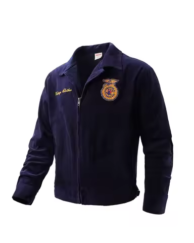 Corduroy Vintage 60s Detroit Navy Blue Cropped Retro Lightweight Bomber Cowboy Embroidery Work Ffa C