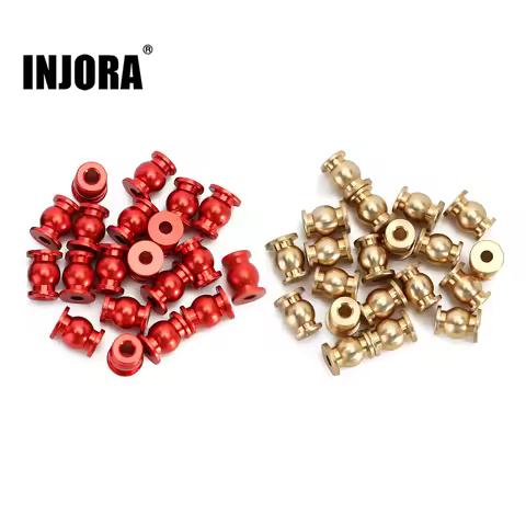 INJORA 20PCS Aluminum Brass Shock Links Joint Balls Pivot Balls with O-rings For 1/24 RC Crawler Car