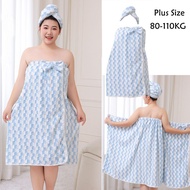 EXCEED ACQUIRE77EX6 พร้อมผ้าเช็ดผม ชุดเสื้อคลุมอาบน้ำแบบพันตัวขนาดใหญ่ ขนาดพิเศษ ปรับได้ ชุดอาบน้ำขน