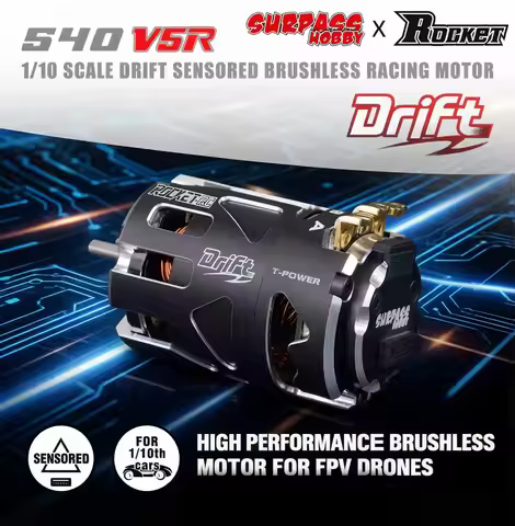 SurpassHobby Rocket 540 V5R Pro Brushless Motor 13.5T 10.5T Sensored for 1/10 RC Car Racing Drift