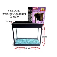 *Value Buy* [L Size] Desktop Plasma Aquarium Set ( Come With Color Sand and Power Filter)