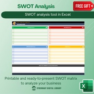 Excel Template - SWOT Analysis Template Excel (Free 12-in-1 Bundle Excel Course Books)