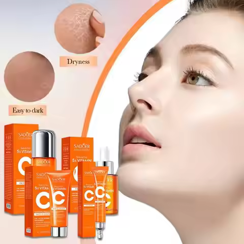 NEW Vitamin C Facial Cleanser Face Wash Foam Cleanser Deep Cleansing Moisturizing SET Vitamin C Eye 