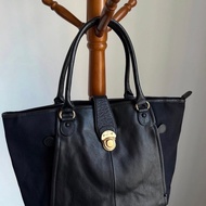 Agnes b genuine leather and canvas Japanese tote bag. Voyage - secondhand
