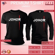 T SHIRT COTTON JOHOR LINE MERAH BAJU LENGAN PENDEK DAN PANJANG SHIRT LELAKI DAN SHIRT PEREMPUAN