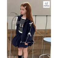 MLS 5673 - Melisa wind set navy bowJacket + jumpsuit skirt size 2-12y