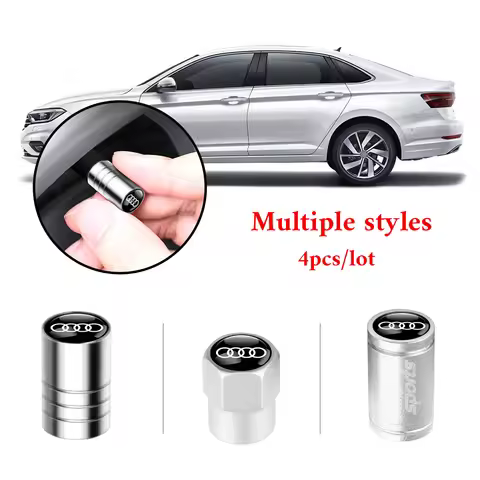 Car Metal Logo Wheel Air Valve Caps Tire Dust Cover For Audi Sline Quattro RS A4 B7 B8 B9 A3 8P 8V 8