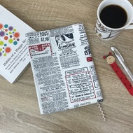 英文報紙 手作布書衣 布書套 A5/25K 可調式書衣