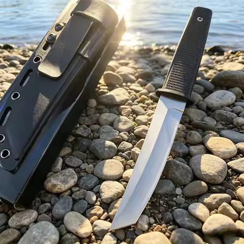 Straight Knife 8Cr13Mov Blade Nylon Fibre Handle Camping Survival Outdoor Mountaineering Non-slip Ut
