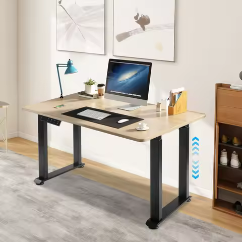 4-Leg Standing Desk Frame, Desk Frame, Dual Motor Adjustable Desk Rack Frame (37.4-62.99in) with LED