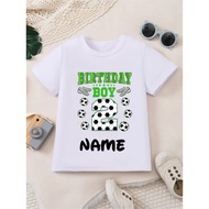 New Soccer Birthday Boys T-shirt 2th/3rd/4th/5year Soccer Birthday Number Print Kids Tshirt Cute Boy